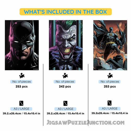 3-Pack BATMAN AND THE JOKER™ - Wooden Jigsaw Puzzle Gift Set + Extra $30 Off