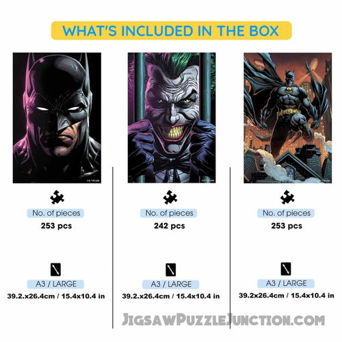 3-Pack BATMAN AND THE JOKER™ - Wooden Jigsaw Puzzle Gift Set + Extra $30 Off