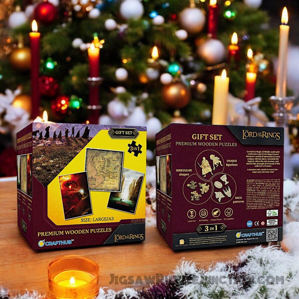 3-Pack THE LORD OF THE RINGS™ - Wooden Jigsaw Puzzle Gift Set + Extra $25 Off