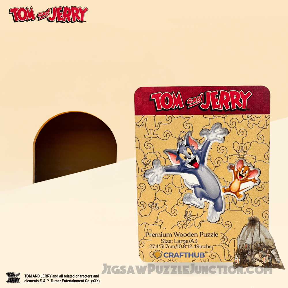 Cheerful Tom & Jerry Wooden Jigsaw Puzzle
