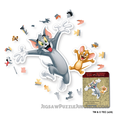 Cheerful Tom & Jerry Wooden Jigsaw Puzzle