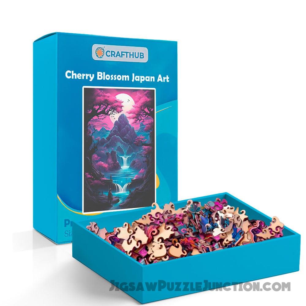 Cherry Blossom Japan Art - Wooden Jigsaw Puzzle