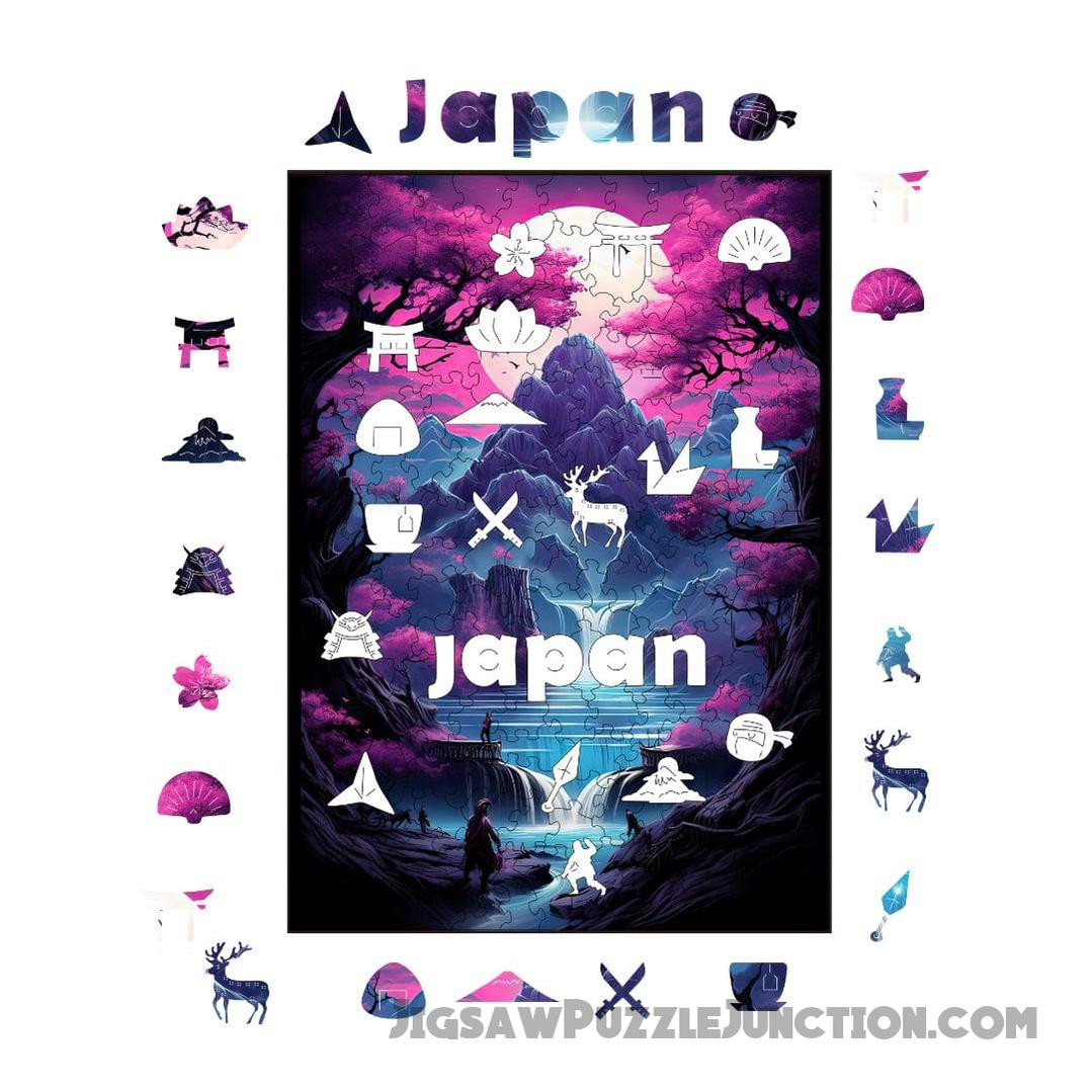 Cherry Blossom Japan Art - Wooden Jigsaw Puzzle