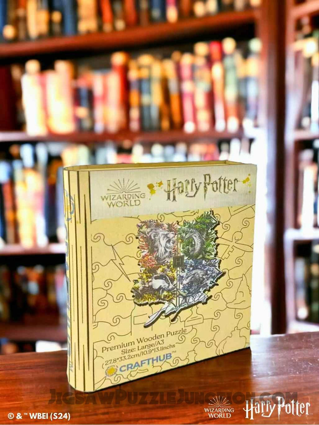 Harry Potter - Hogwarts Crests - Utilitarian Romance Wooden Jigsaw Puzzle