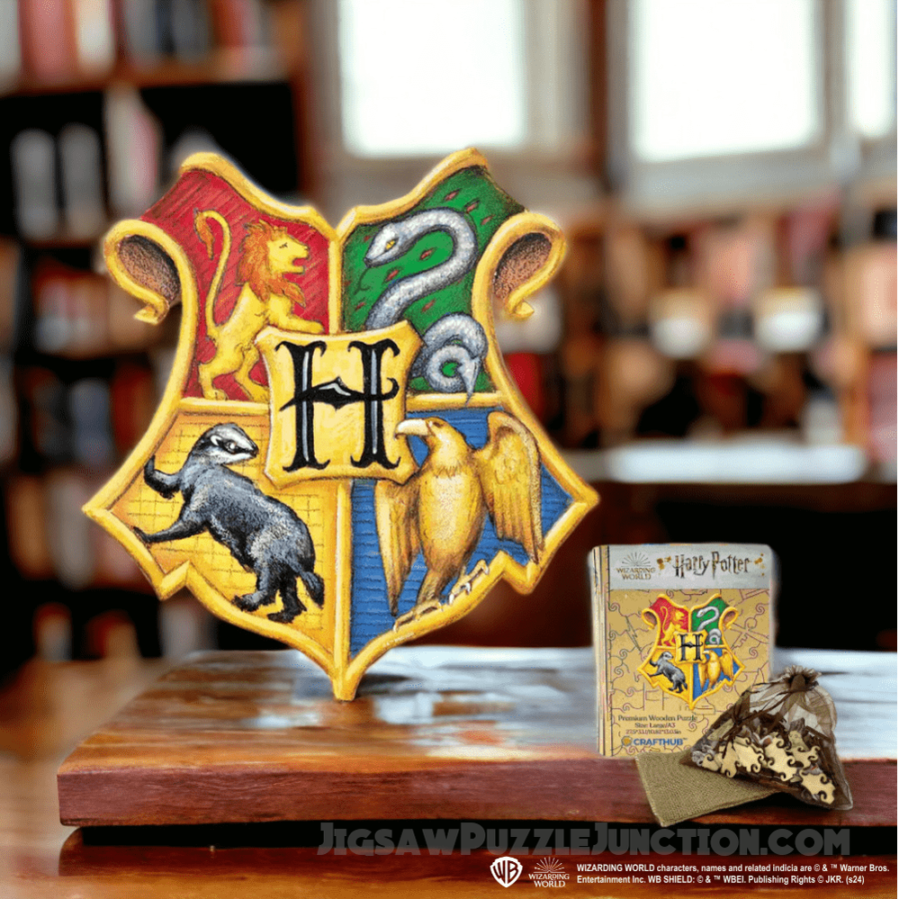 Harry Potter - Hogwarts Crests Wooden Jigsaw Puzzle