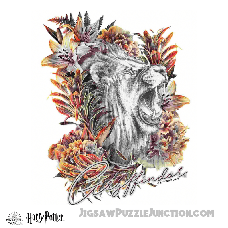 Harry Potter - Magical Gryffindor - Utilitarian Romance Crest Wooden Jigsaw PuzzleBy Jigsaw Puzzle Junction