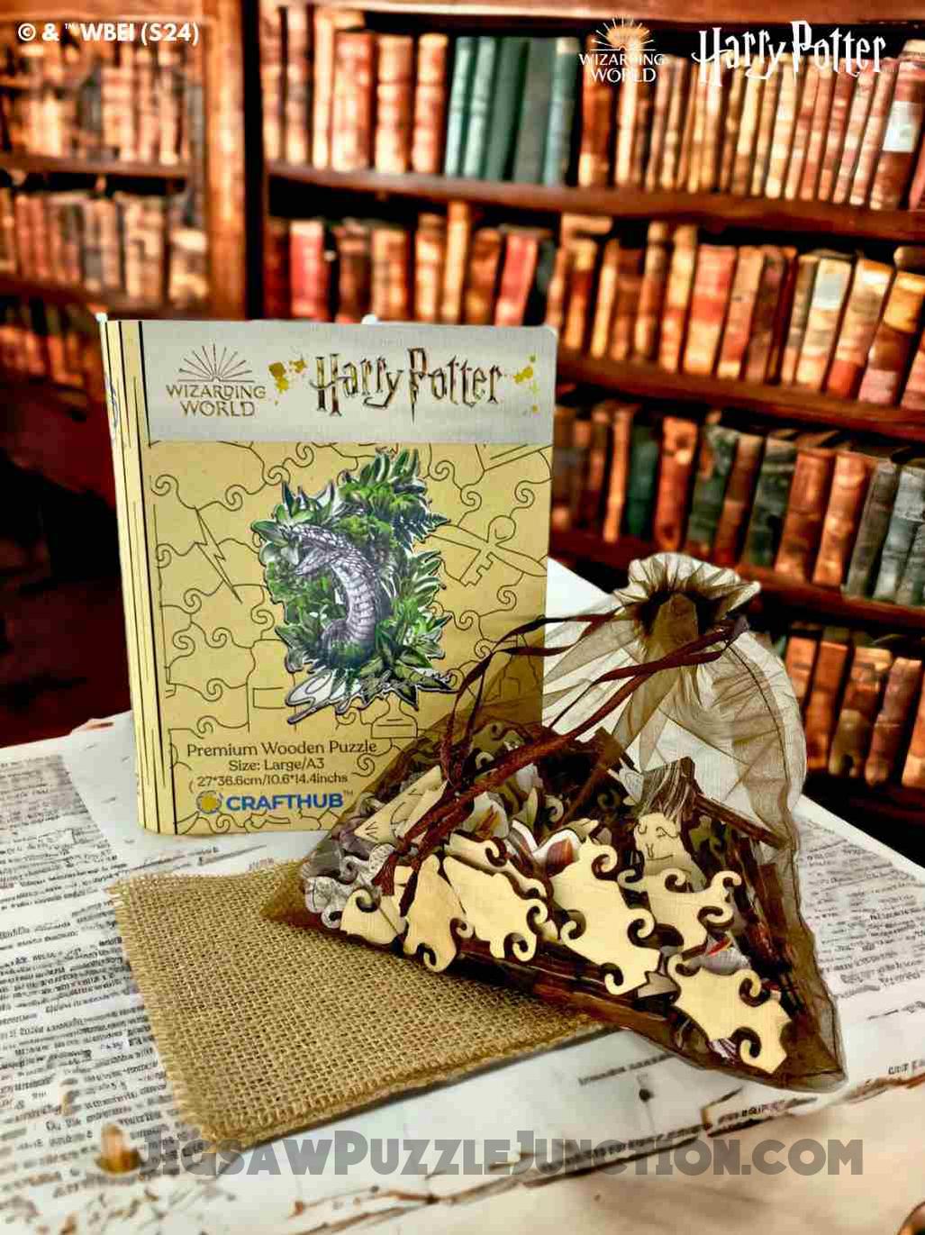 Harry Potter - Slytherin Crest - Utilitarian Romance Wooden Jigsaw Puzzle