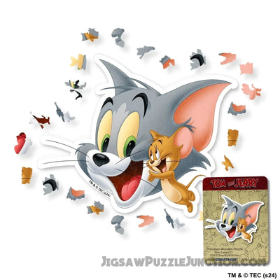 Joyful Tom & Jerry Wooden Jigsaw Puzzle