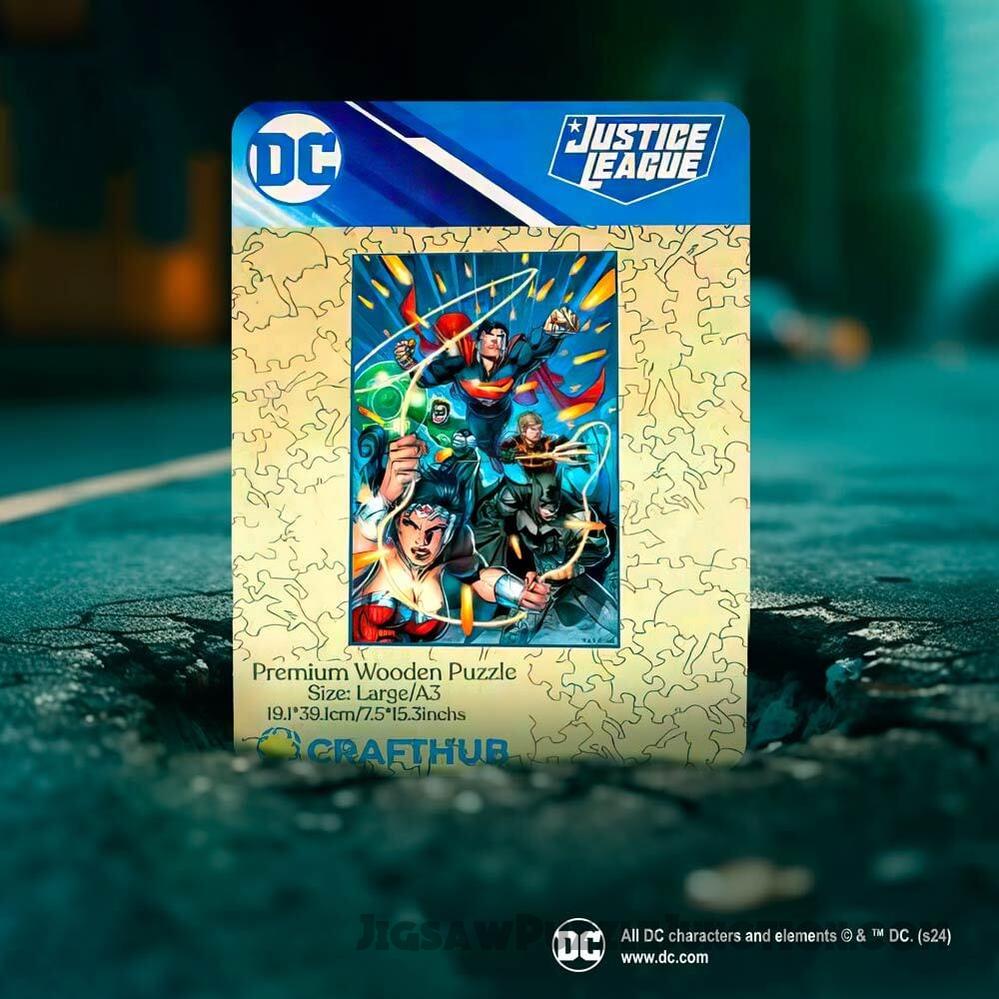 Justice League Heroes Assemble - The Battle Begins Wooden Jigsaw PuzzleBy Jigsaw Puzzle Junction