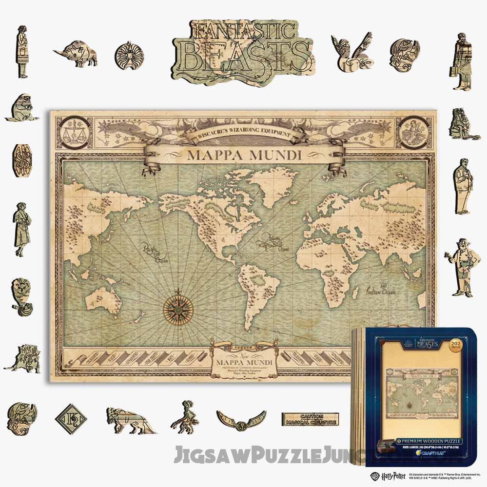 Mappa Mundi World Map - Wooden Jigsaw Puzzle