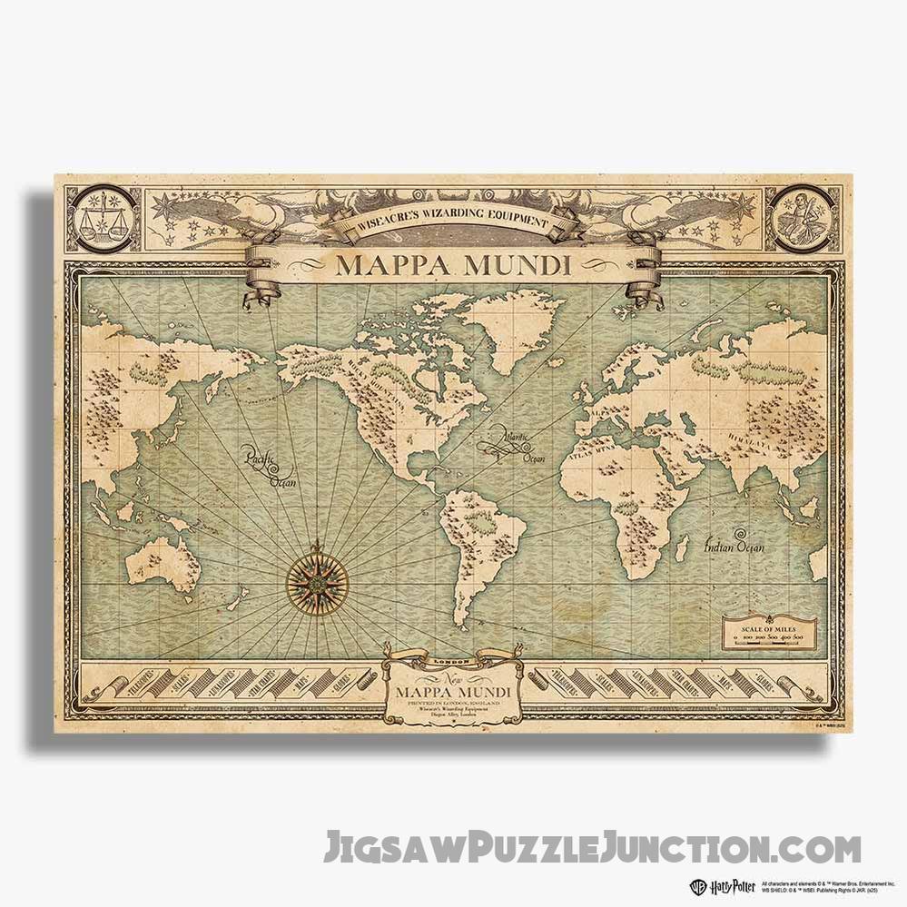 Mappa Mundi World Map - Wooden Jigsaw PuzzleBy Jigsaw Puzzle Junction