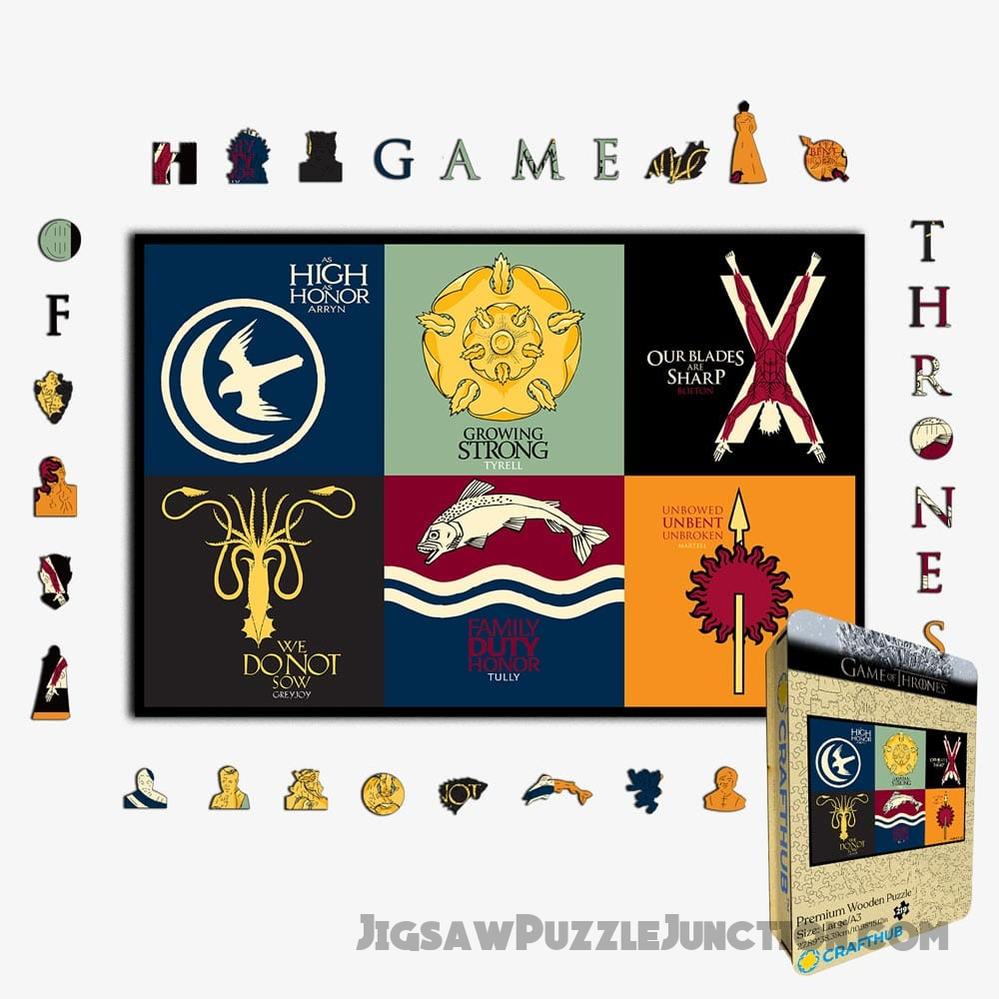 Sigils of the Houses of Westeros - Wooden Jigsaw Puzzle