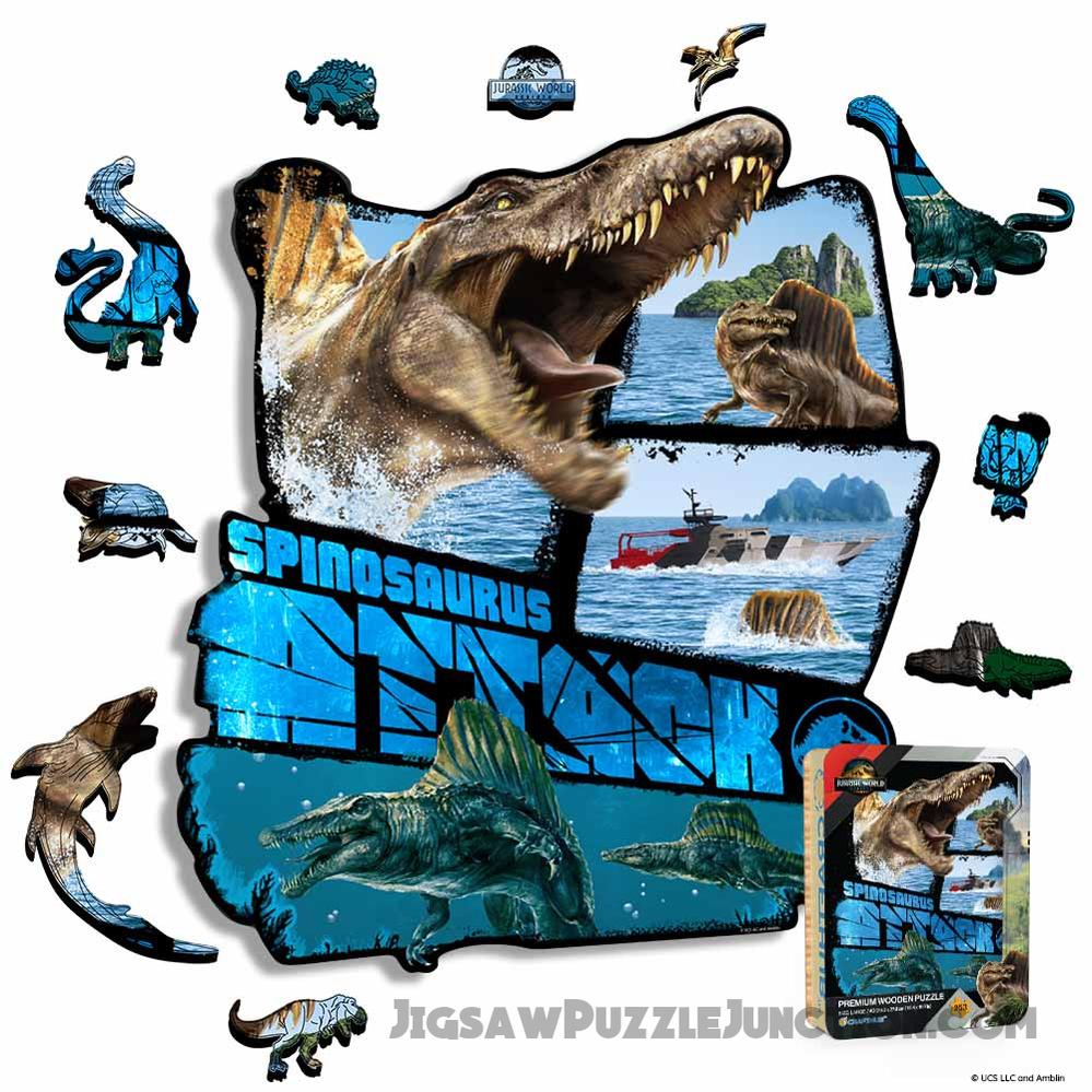 Spinosaurus Attack - Wooden Jigsaw Puzzle