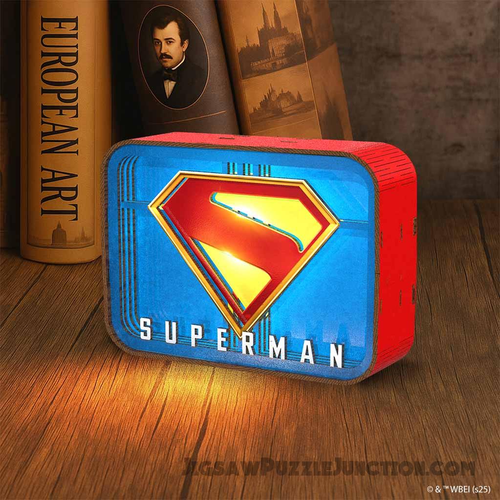 Superman Logo - 3D DIY Wooden Puzzle Night Lamp