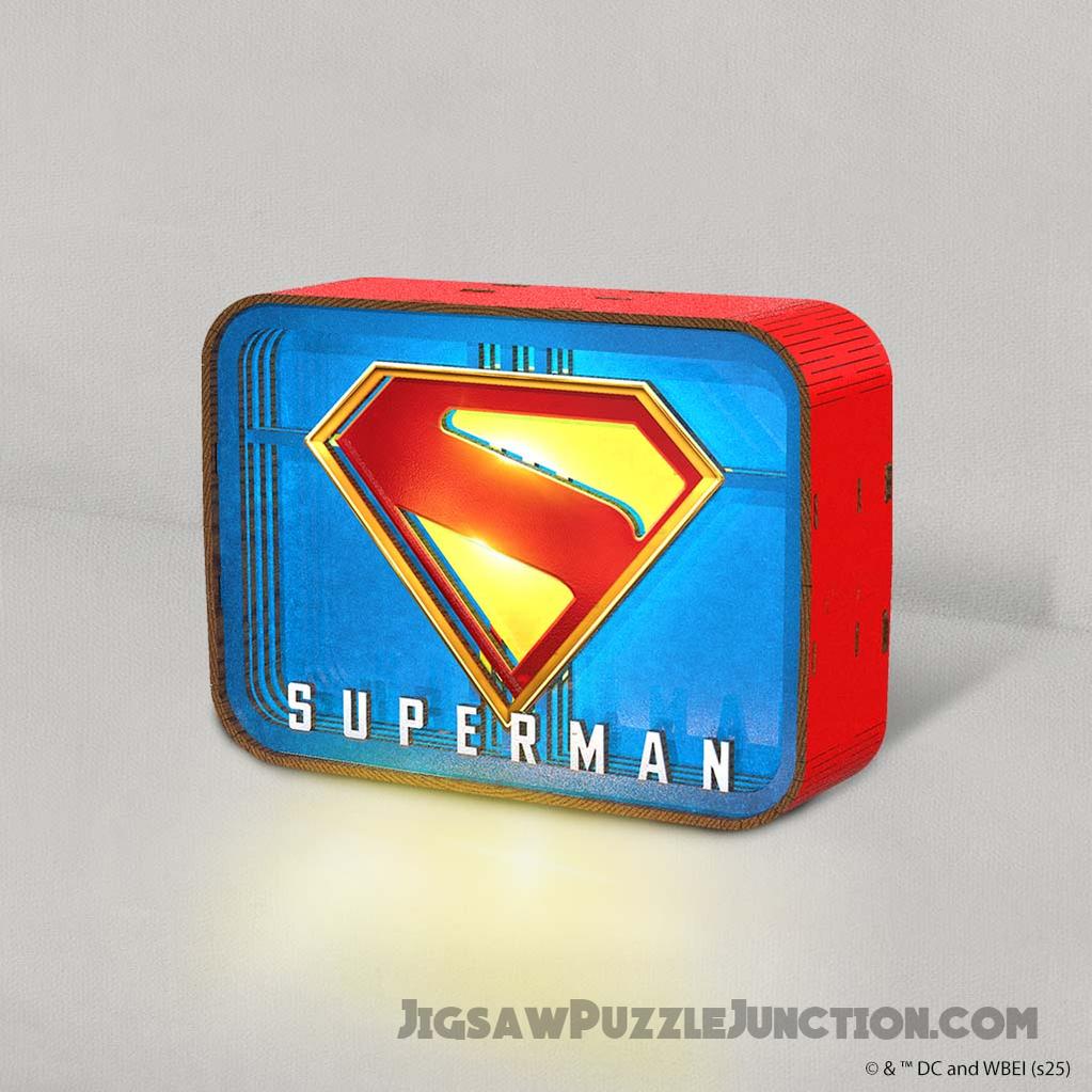 Superman Logo - 3D DIY Wooden Puzzle Night Lamp