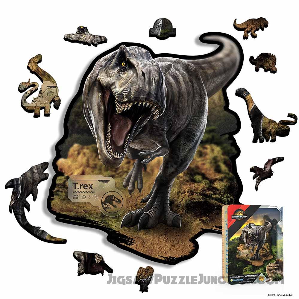 T. rex Rampage - Wooden Jigsaw Puzzle