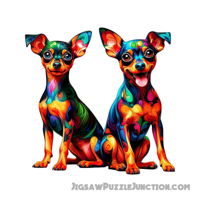 Twin Miniature Pinscher Dog - Jigsaw PuzzleBy Jigsaw Puzzle Junction